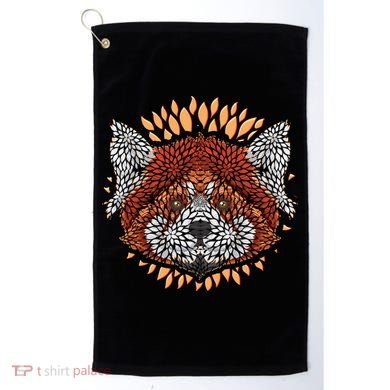 Cute Red Panda Leaf Petal Face Golf Towel