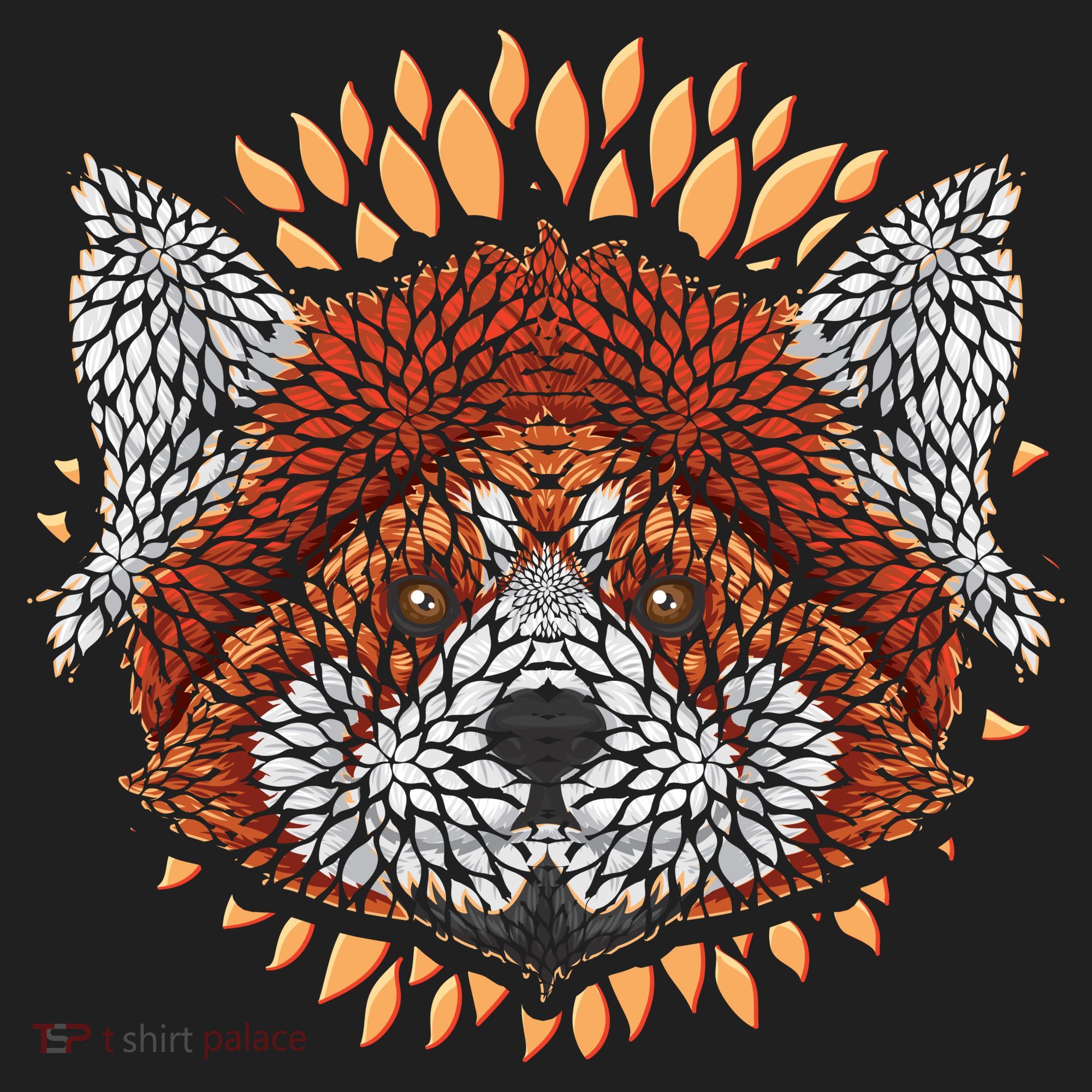 Cute Red Panda Leaf Petal Face Golf Towel