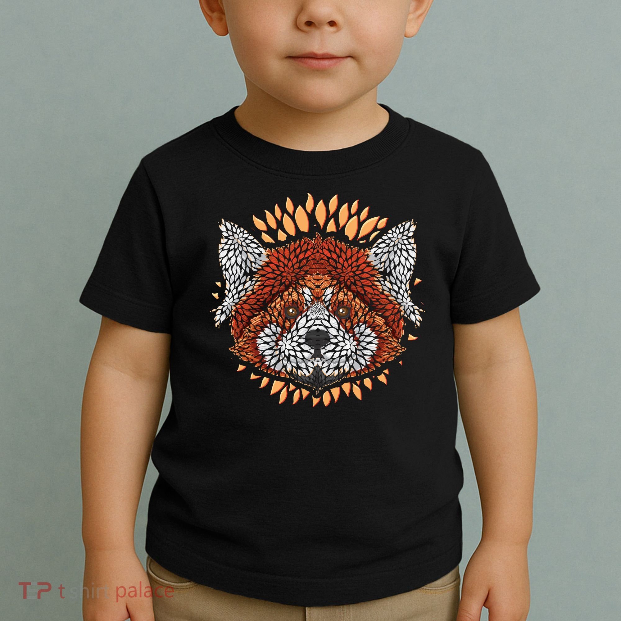 Cute Red Panda Leaf Petal Face Toddler T-Shirt