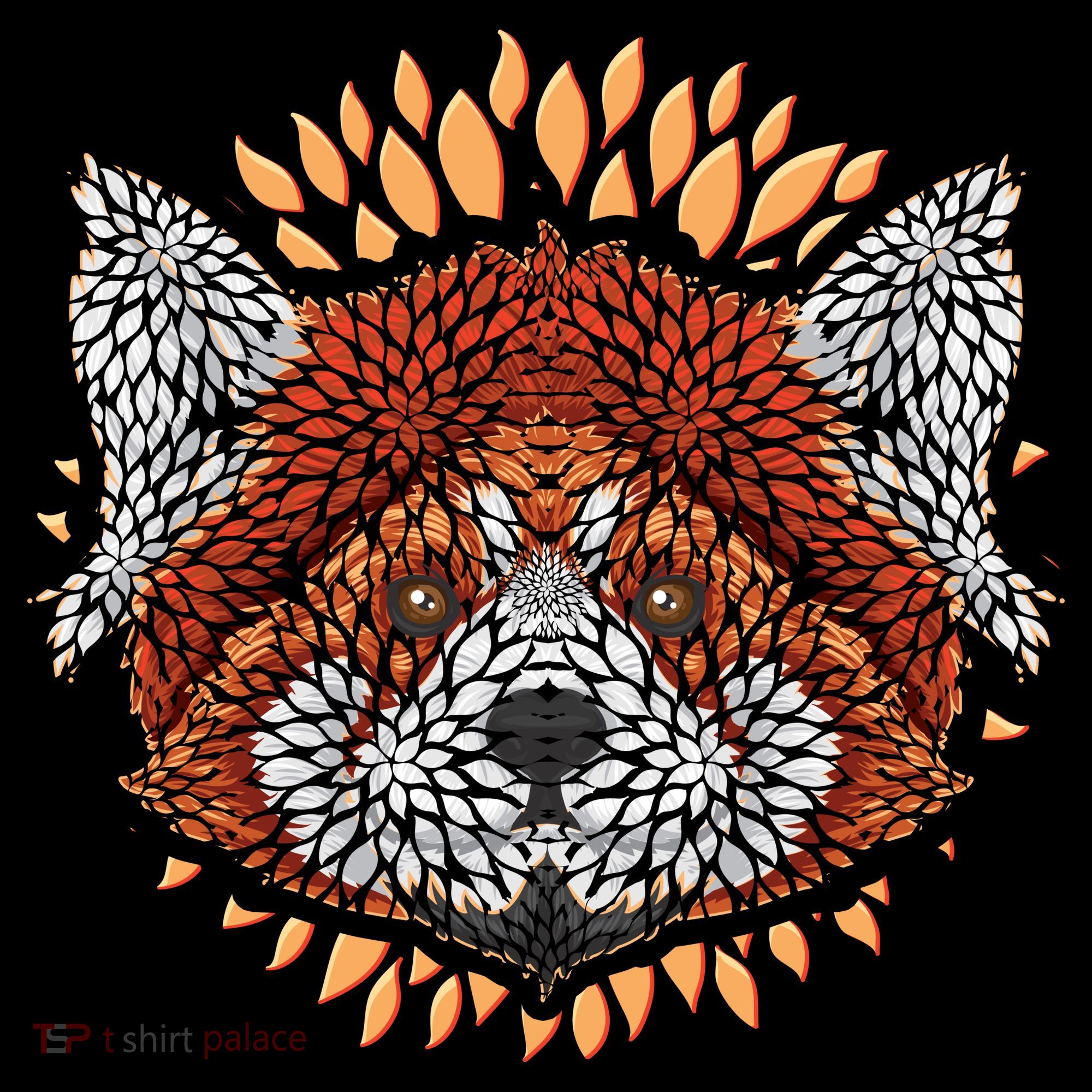 Cute Red Panda Leaf Petal Face Women's Long Sleeve Shirt