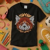 Cute Red Panda Leaf Petal Face Kids T-Shirt thumb 3