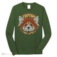 Cute Red Panda Leaf Petal Face Long Sleeve Shirt thumb 0