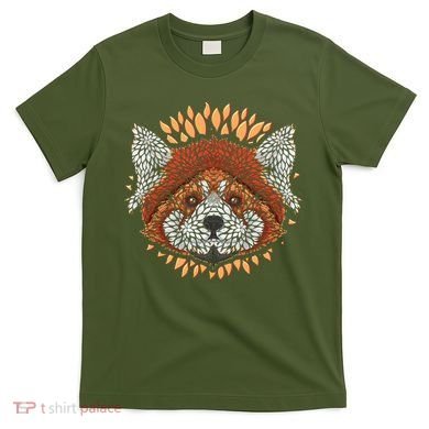 Cute Red Panda Leaf Petal Face T-Shirt