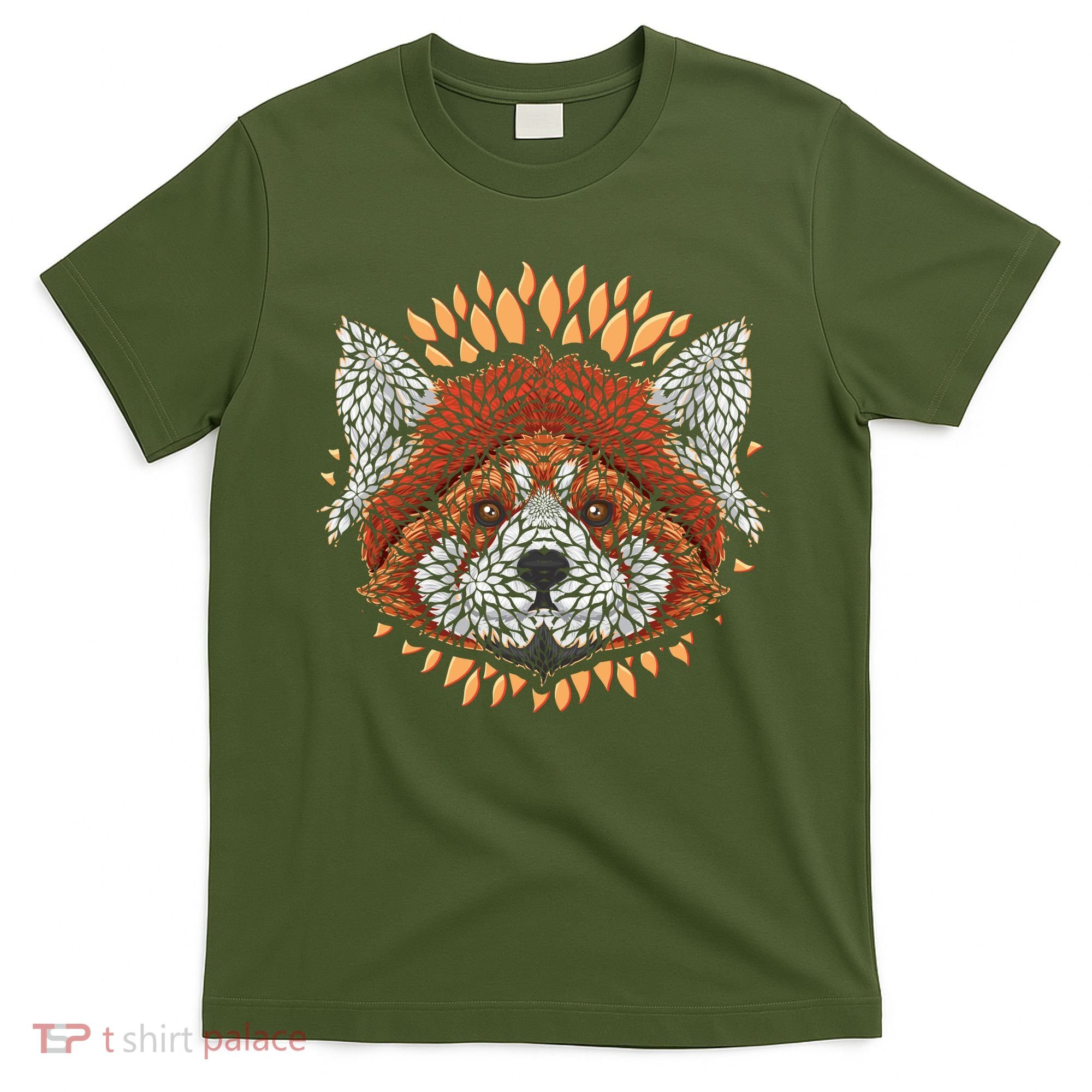 Cute Red Panda Leaf Petal Face T-Shirt