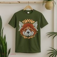 Cute Red Panda Leaf Petal Face T-Shirt thumb 2