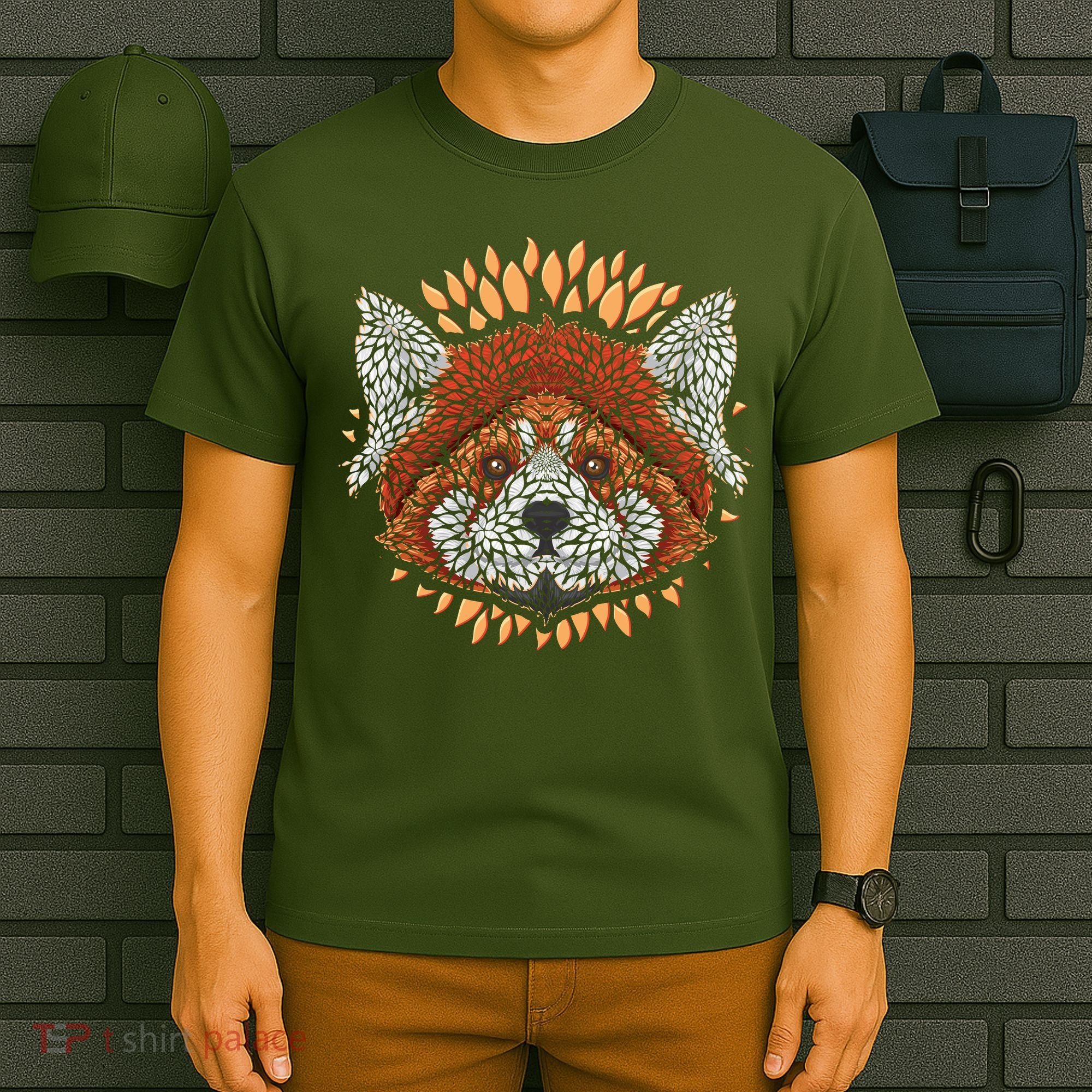 Cute Red Panda Leaf Petal Face T-Shirt