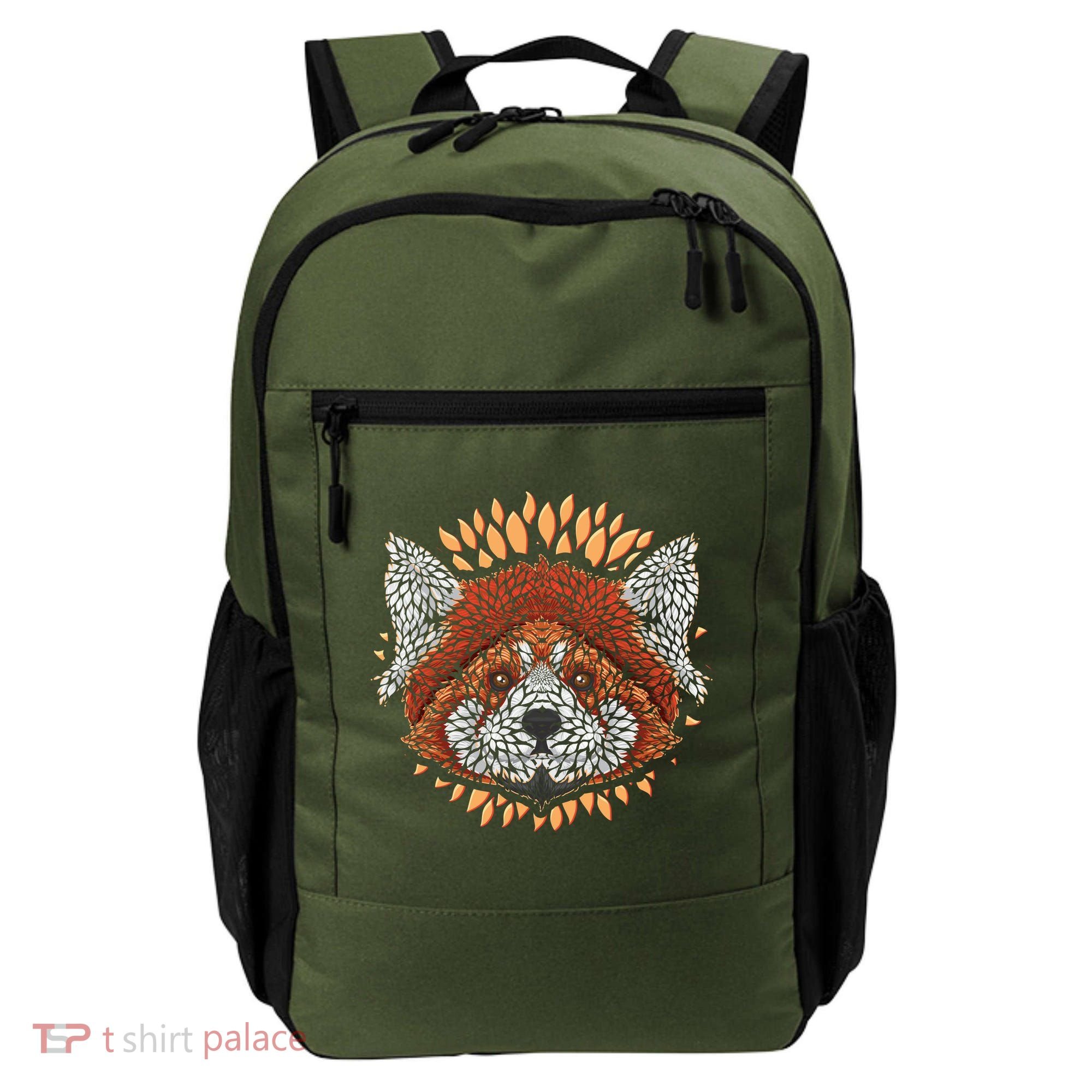 Cute Red Panda Leaf Petal Face Backpack