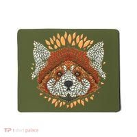 Cute Red Panda Leaf Petal Face Mousepad thumb 0