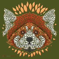 Cute Red Panda Leaf Petal Face Kids Hoodie thumb 2
