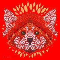 Cute Red Panda Leaf Petal Face Santa Hat thumb 1