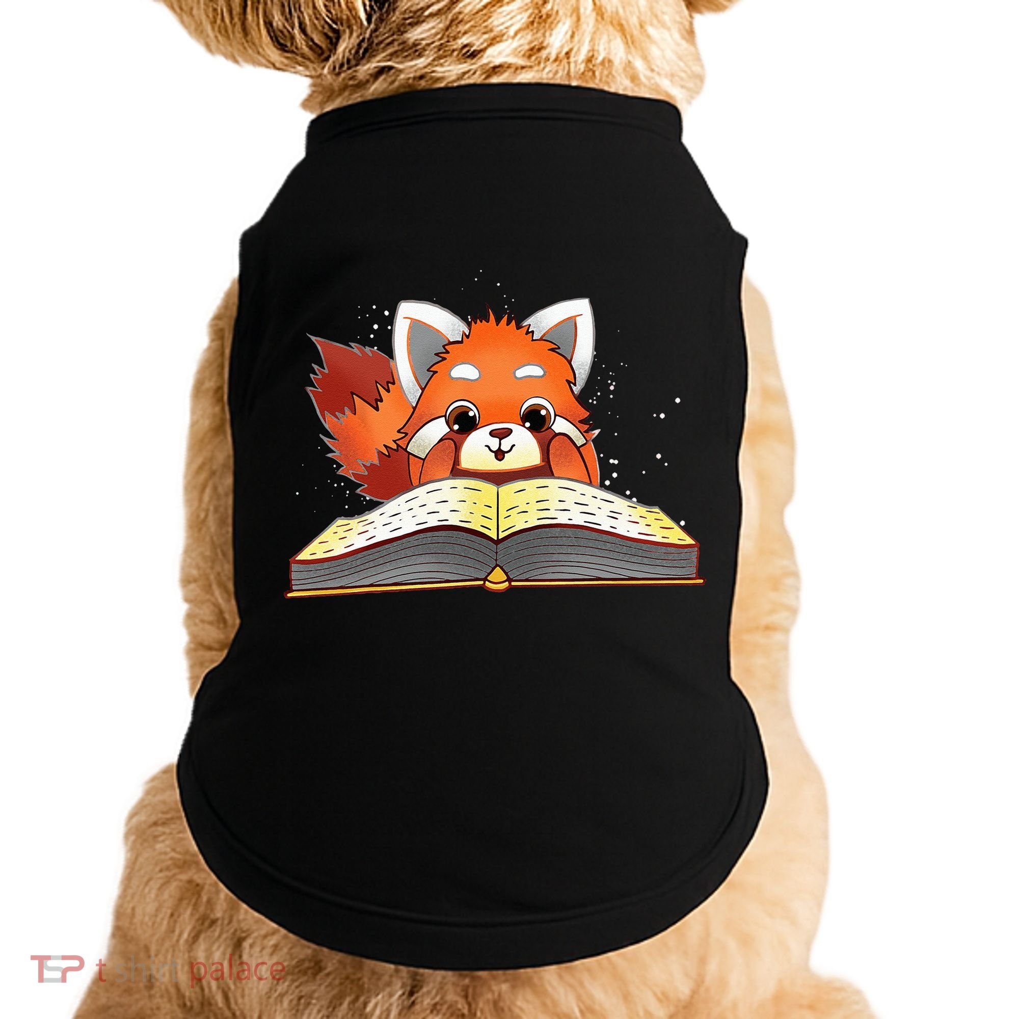 Cute Red Panda Reading A Book Lover Bookworm Love Doggie Tank