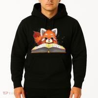 Cute Red Panda Reading A Book Lover Bookworm Love Hoodie thumb 2