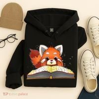 Cute Red Panda Reading A Book Lover Bookworm Love Hoodie thumb 4