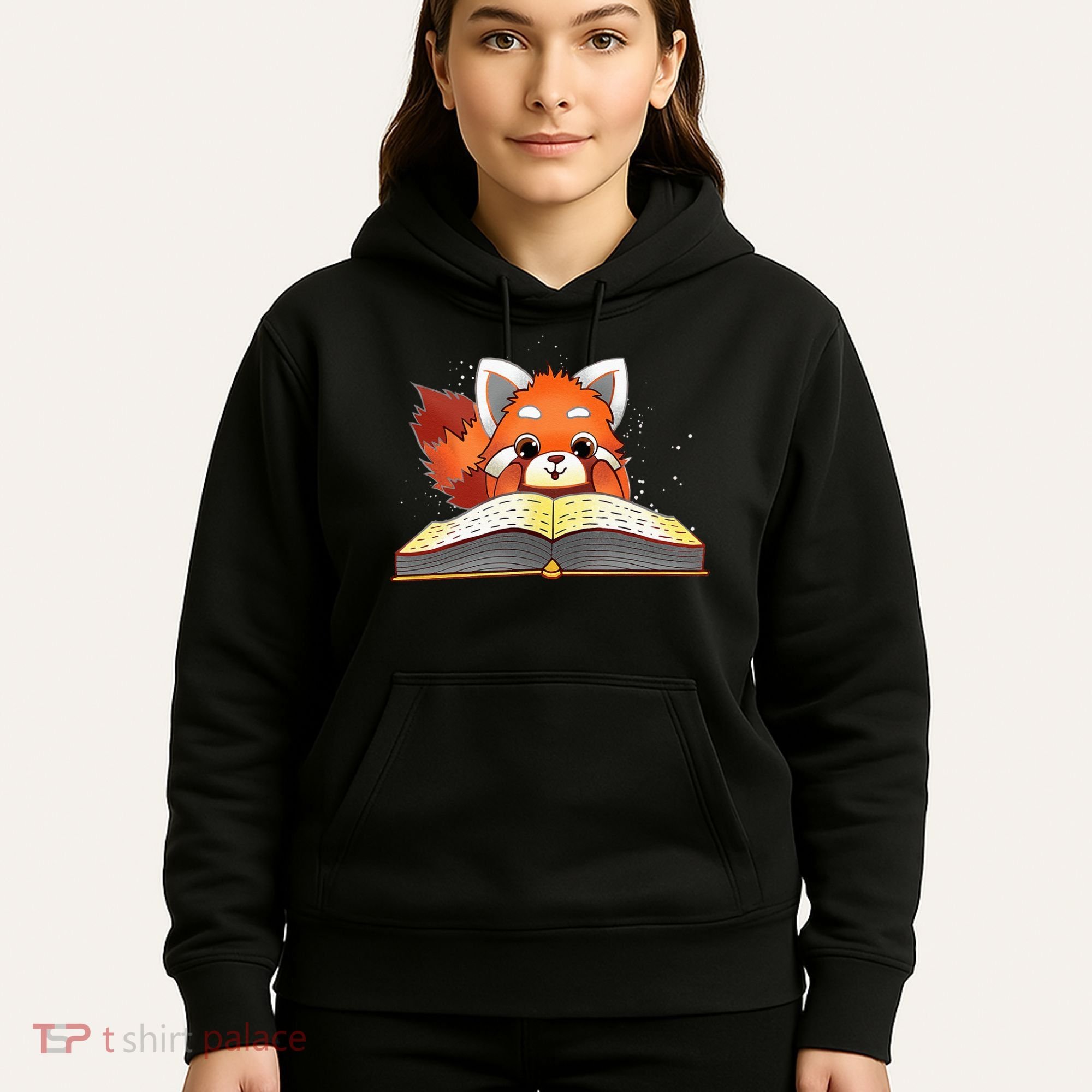 Cute Red Panda Reading A Book Lover Bookworm Love Hoodie