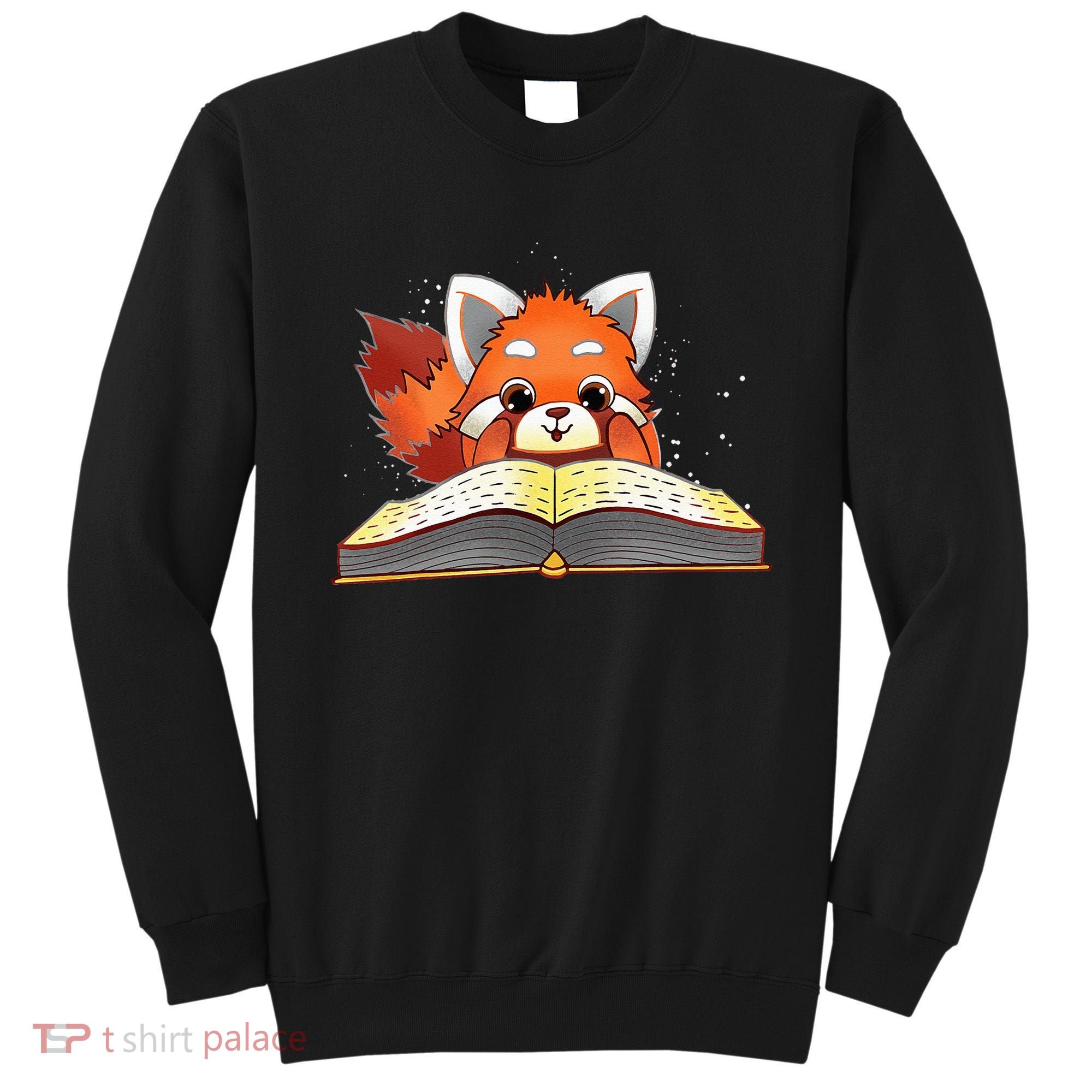 Cute Red Panda Reading A Book Lover Bookworm Love Sweatshirt