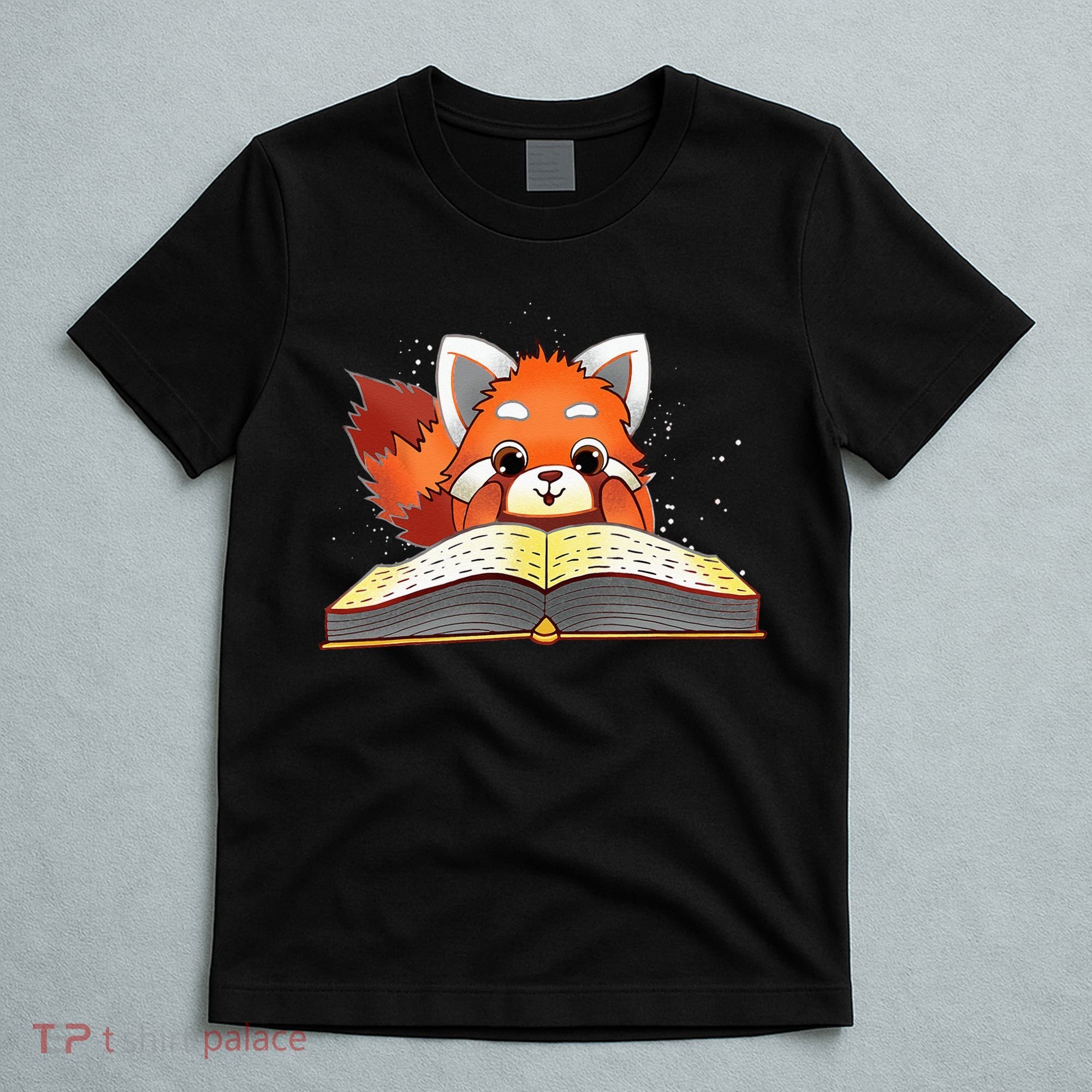 Cute Red Panda Reading A Book Lover Bookworm Love T-Shirt