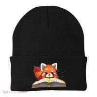 Cute Red Panda Reading A Book Lover Bookworm Love Beanie thumb 0