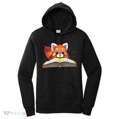 Cute Red Panda Reading A Book Lover Bookworm Love Women's Hoodie