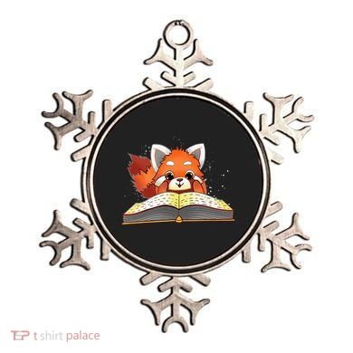 Cute Red Panda Reading A Book Lover Bookworm Love Ornament