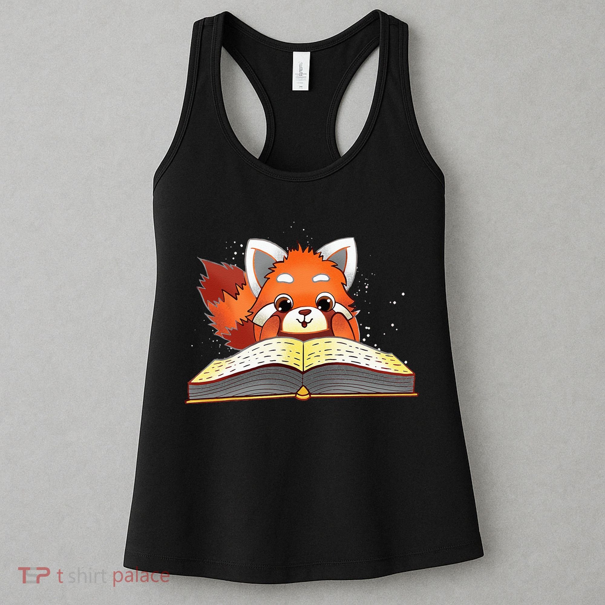 Cute Red Panda Reading A Book Lover Bookworm Love Women's Tank Top