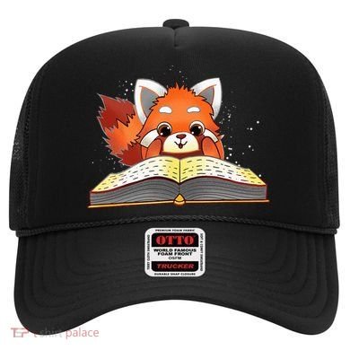 Cute Red Panda Reading A Book Lover Bookworm Love Hat