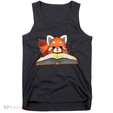 Cute Red Panda Reading A Book Lover Bookworm Love Tank Top