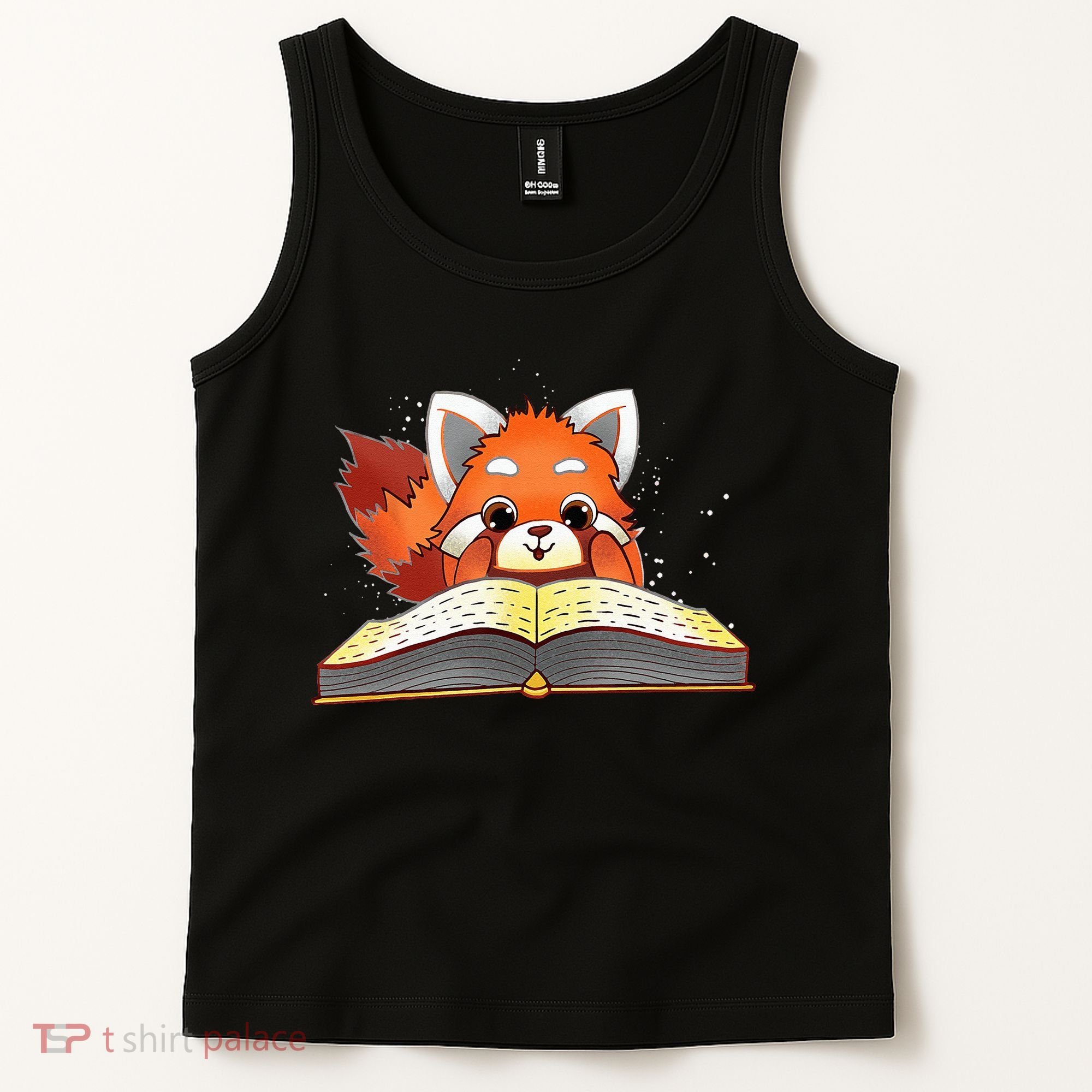 Cute Red Panda Reading A Book Lover Bookworm Love Tank Top