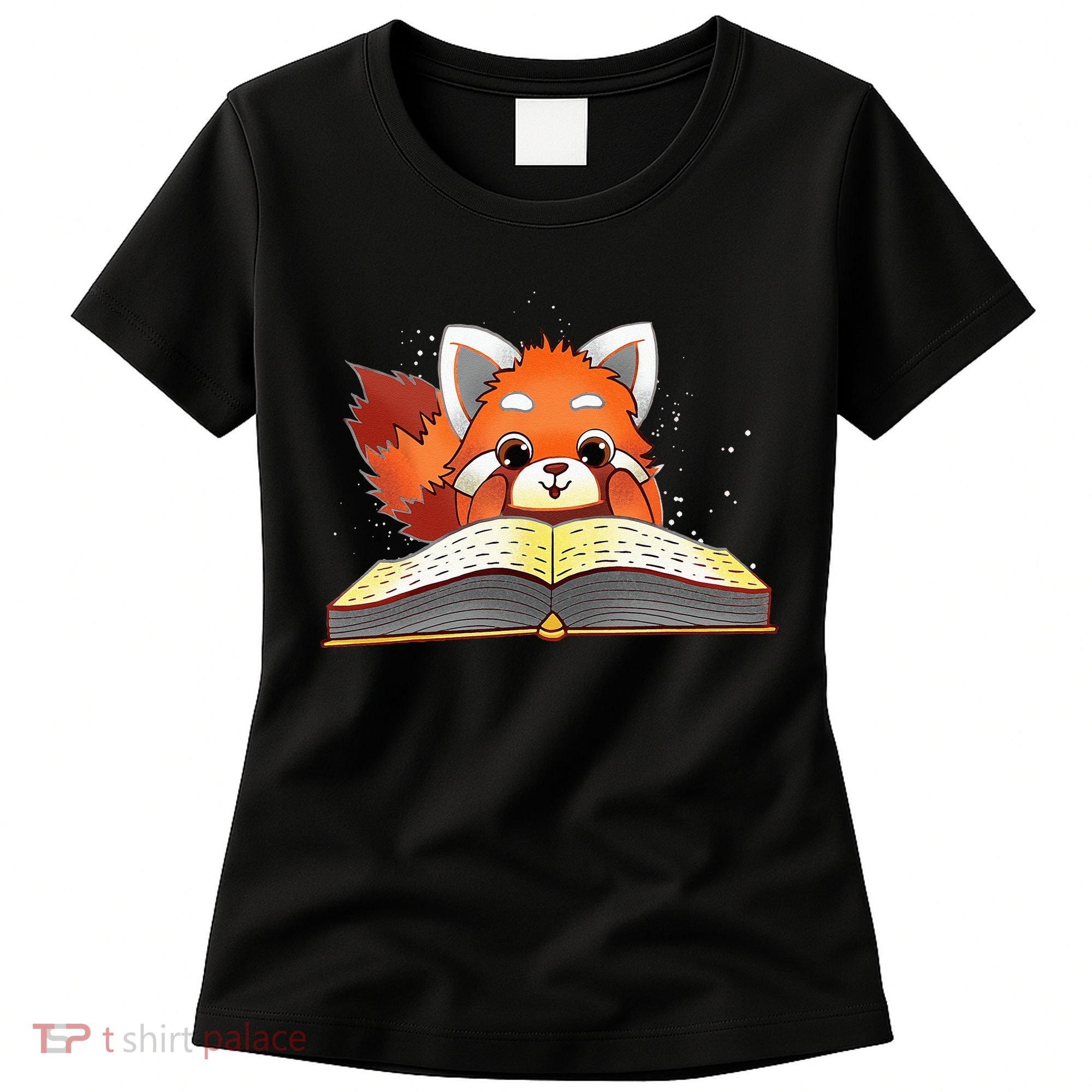 Cute Red Panda Reading A Book Lover Bookworm Love Women's T-Shirt
