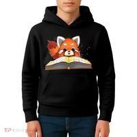 Cute Red Panda Reading A Book Lover Bookworm Love Kids Hoodie thumb 4