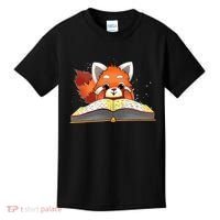 Cute Red Panda Reading A Book Lover Bookworm Love Kids T-Shirt thumb 0