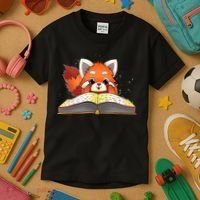 Cute Red Panda Reading A Book Lover Bookworm Love Kids T-Shirt thumb 3