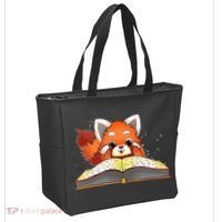 Cute Red Panda Reading A Book Lover Bookworm Love Tote Bag thumb 2