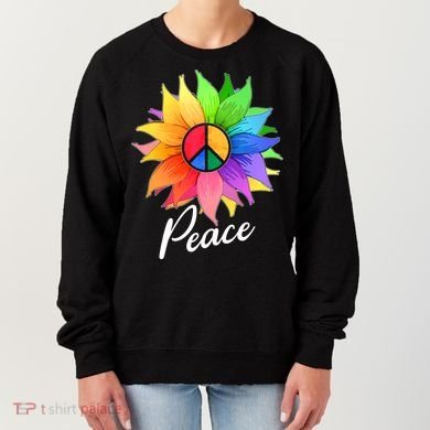 Cute Rainbow Peace Symbol Flower Women's Sweatshirt