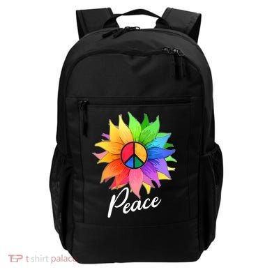 Cute Rainbow Peace Symbol Flower Backpack