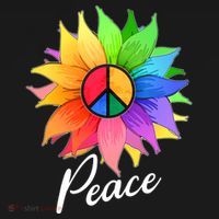 Cute Rainbow Peace Symbol Flower Backpack thumb 2