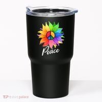 Cute Rainbow Peace Symbol Flower Tumbler thumb 0