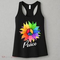 Cute Rainbow Peace Symbol Flower Women's Tank Top thumb 3