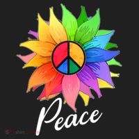 Cute Rainbow Peace Symbol Flower Golf Towel thumb 3