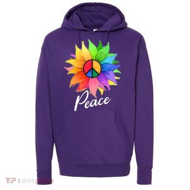 Cute Rainbow Peace Symbol Flower Hoodie
