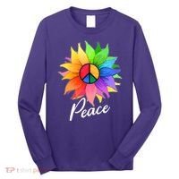 Cute Rainbow Peace Symbol Flower Long Sleeve Shirt thumb 0