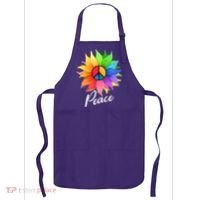 Cute Rainbow Peace Symbol Flower Apron thumb 0
