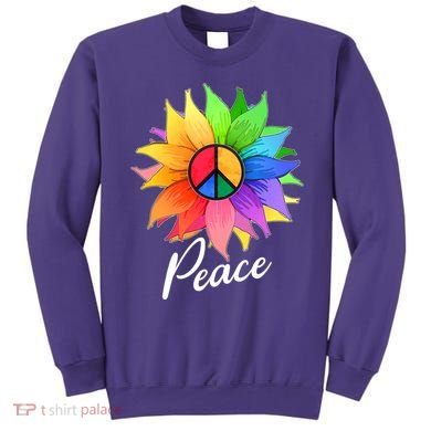 Cute Rainbow Peace Symbol Flower Sweatshirt