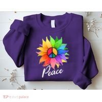 Cute Rainbow Peace Symbol Flower Sweatshirt thumb 2