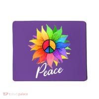 Cute Rainbow Peace Symbol Flower Mousepad thumb 0