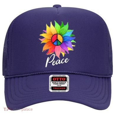 Cute Rainbow Peace Symbol Flower Hat
