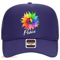 Cute Rainbow Peace Symbol Flower Hat thumb 0