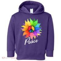 Cute Rainbow Peace Symbol Flower Toddler Hoodie thumb 0