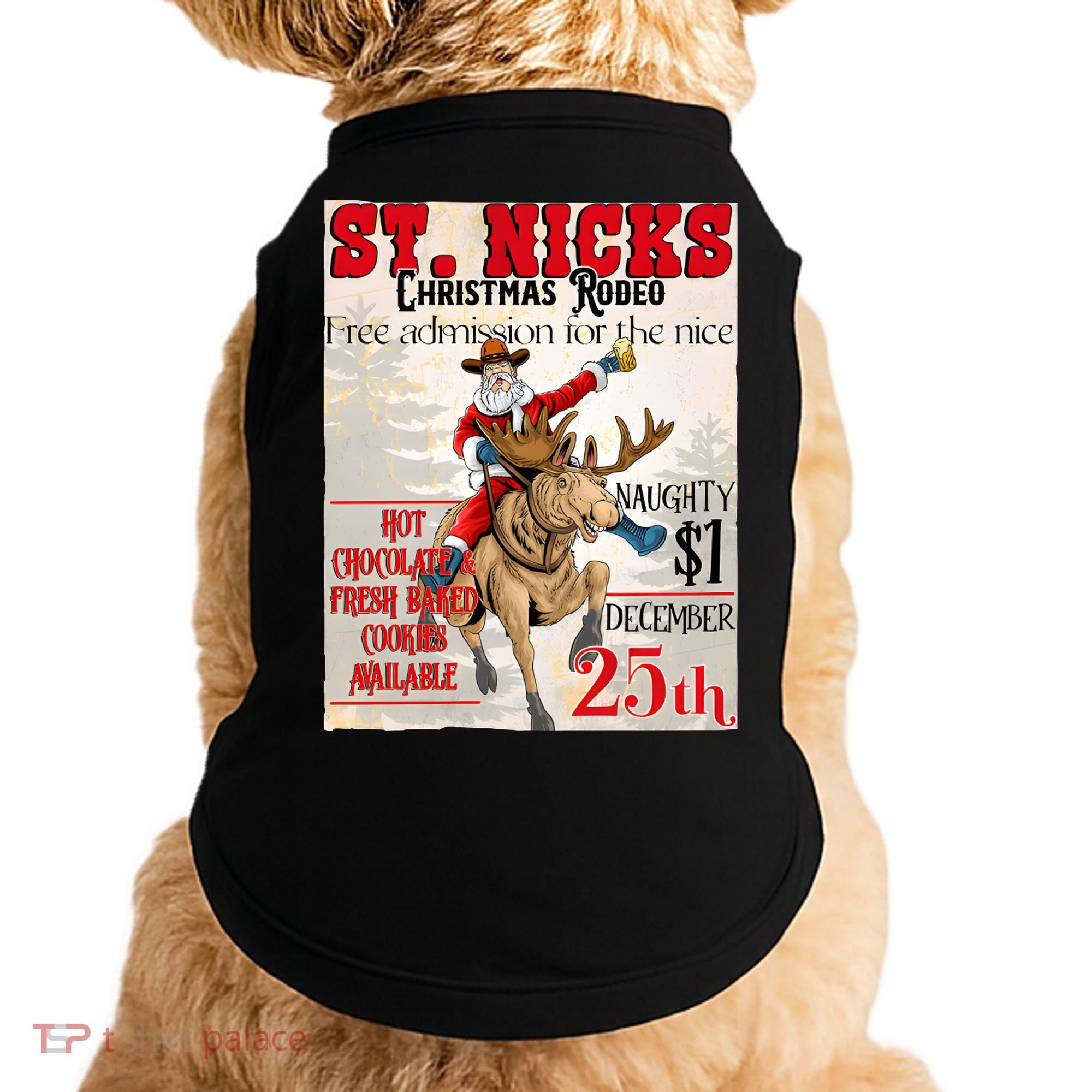Christmas Rodeo Poster Western Christmas Doggie Tank