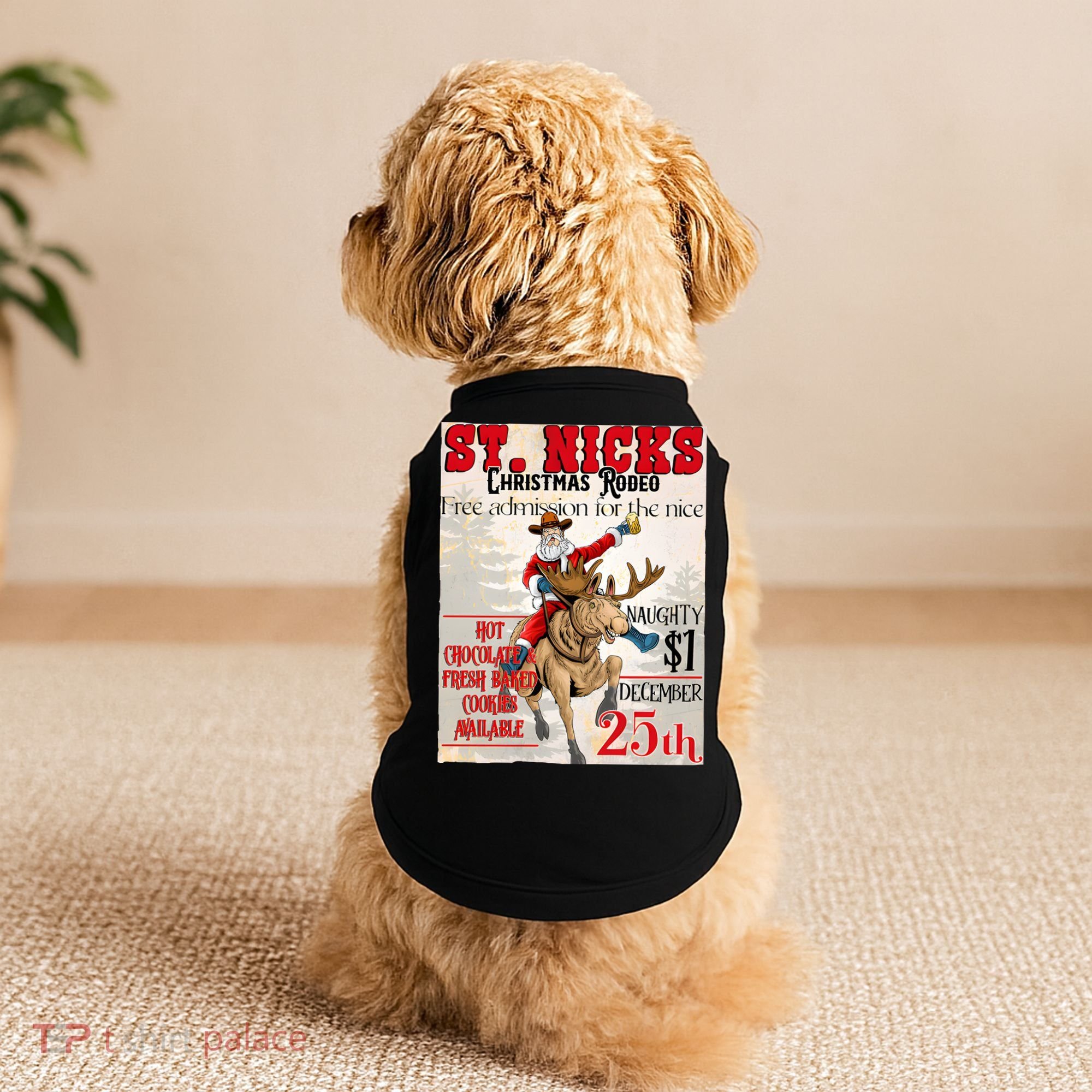 Christmas Rodeo Poster Western Christmas Doggie Tank
