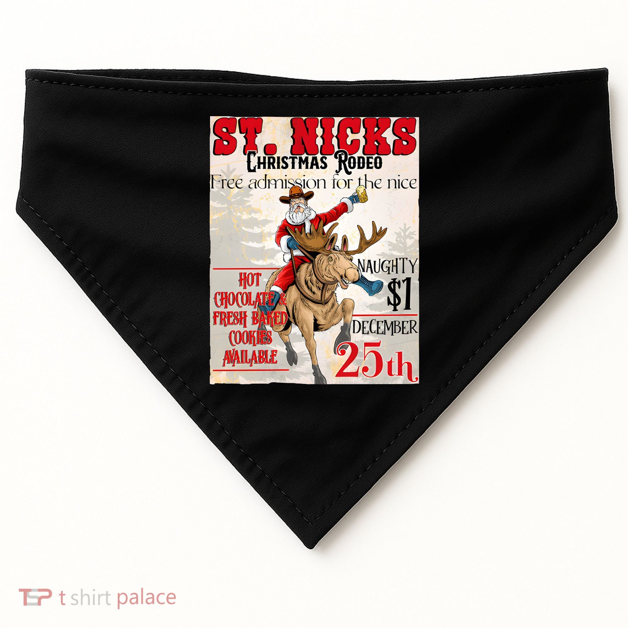 Christmas Rodeo Poster Western Christmas USA-Made Doggie Bandana